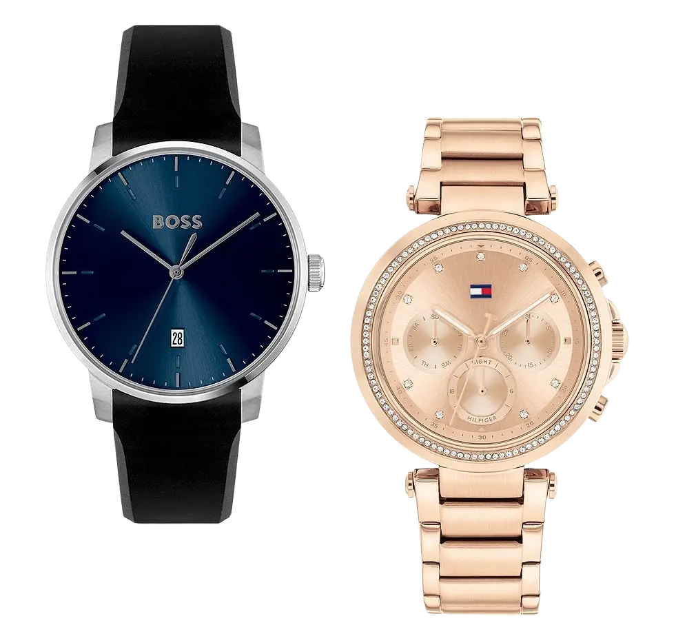 Gewinnspiel zum Jubiläum: BOSS Uhr mit blauem Zifferblatt und Tommy Hilfiger Uhr in Roségold